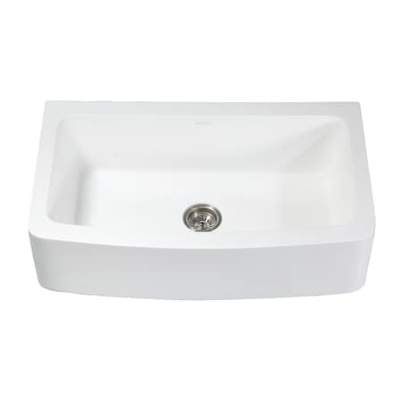 Gourmetier GKFA36229 Solid Surface 36" x 22" Farmhouse Sgl Bowl Kitchen Sink, Wht GKFA36229